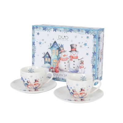 Porcelán kávéscsésze szett 90ml - Snowman