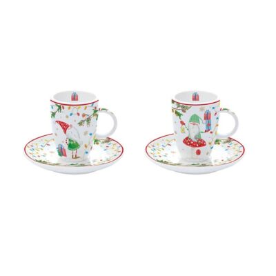 Karácsonyi porcelán eszpresszós csésze szett - 50ml - Ready for Christmas