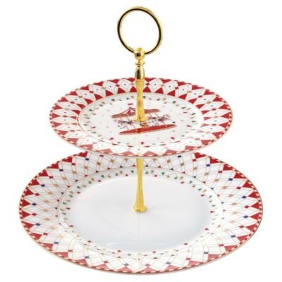Karácsonyi mintás Porcelán süteményes állvány - Christmas Wonderland