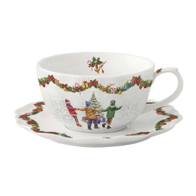 Karácsonyi porcelán teás csésze - 300ml - Christmas Round Dance