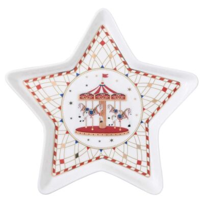 Karácsonyi mintás Porcelán tálca - Christmas Wonderland