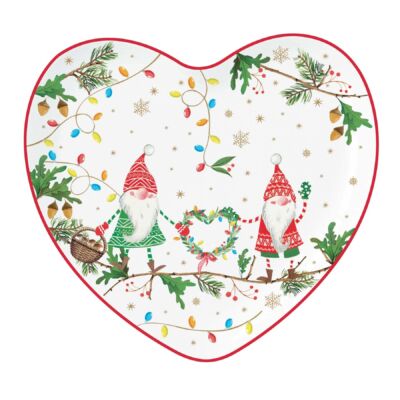 Porcelán szívtálca - 20x19cm - Ready for Christmas