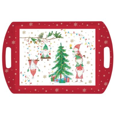 Karácsonyi manós műanyag tálca - 52x35cm - Ready for Christmas