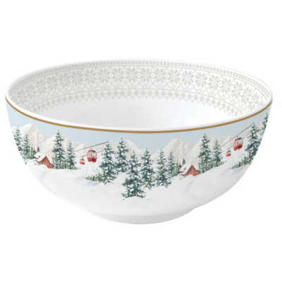 Karácsonyi étkészlet, porcelán tál - 15cm - Chalet