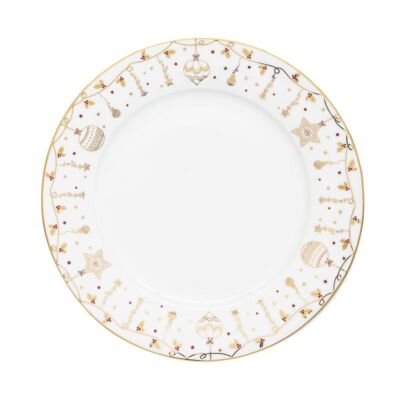 Karácsonyi porcelán lapostányér - 26,5cm - Christmas Lights