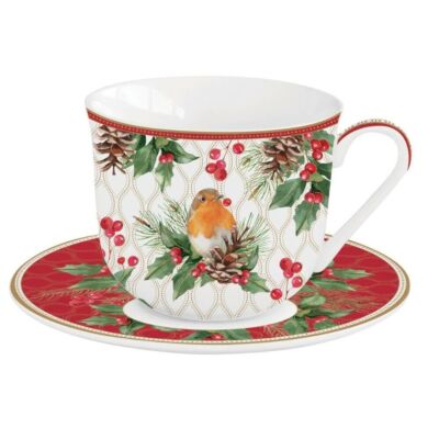 Porcelán reggeliző csésze szett - 370ml - Christmas Berries