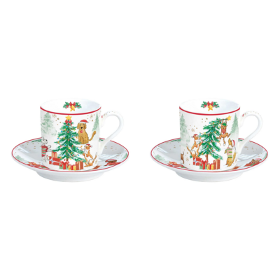 Porcelán kávés csésze szett - 75ml - Christmas Gang