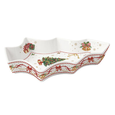 Karácsonyi porcelán fenyő formájú tál Christmas Tale
