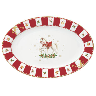 Karácsonyi porcelán ovális tálca Christmas Tale