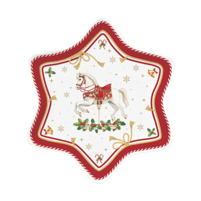 Karácsonyi porcelán csillag alakú tálca Christmas Tale