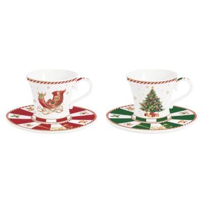 Karácsonyi porcelán kávéscsésze szett 80ml Christmas Tale