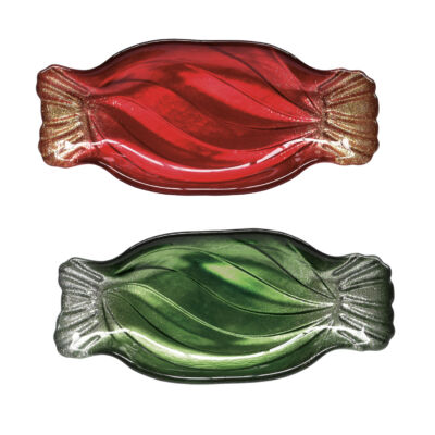 Szaloncukor forma üvegtál 2 db-os szett Christmas Twist