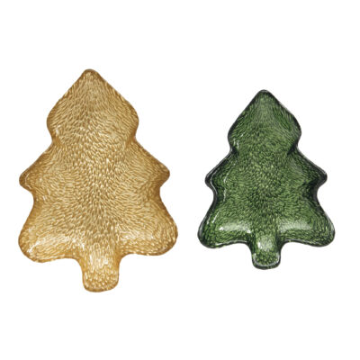 Fenyőfa forma üvegtál 2 db-os szett - Christmas Twist