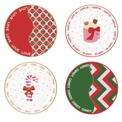 Porcelán tálka 4 db-os szett Christmas Twist