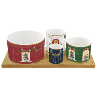 Porcelán kínáló tál 4 db-os szett Festive Avenue, Atmosphere