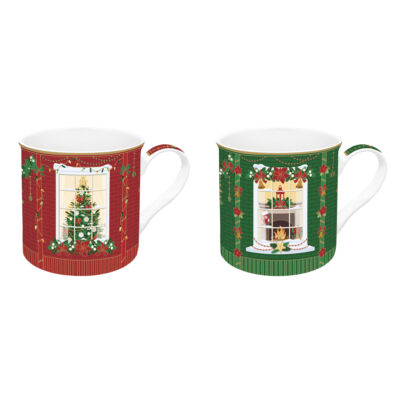 Karácsonyi porcelán bögre szett 300ml Festive Avenue