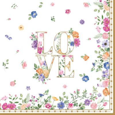 Papírszalvéta 33x33cm, 20db-os, Mon Amour