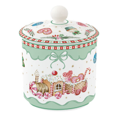 Porcelán tároló 13cm Sweet Christmas