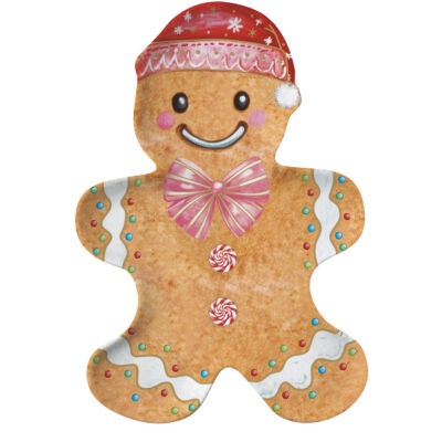 Porcelán tálca Mézeskalács figura - Sweet Christmas