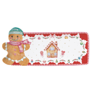 Porcelán tálca Mézeskalács figurával - Sweet Christmas