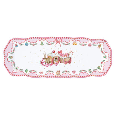 Porcelán tálca 37x14cm - Sweet Christmas