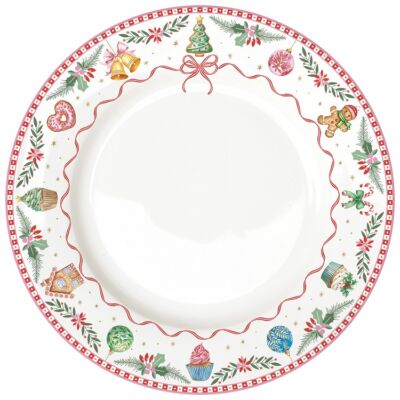 Porcelán lapostányér 27cm Sweet Christmas