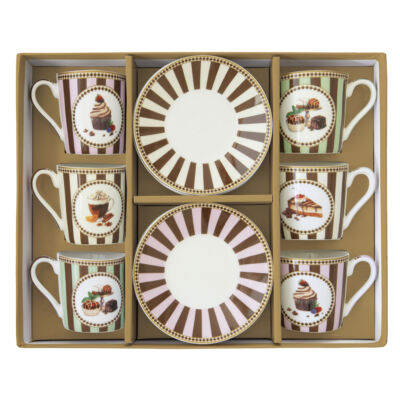 Porcelán kávés csésze szett 100ml Coffee Mania, Sweet Moments