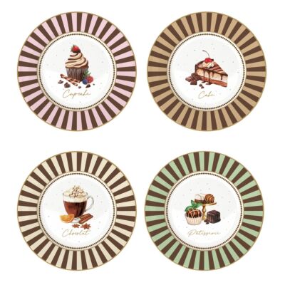 Porcelán desszertes tányér szett 19cm Sweet Moments