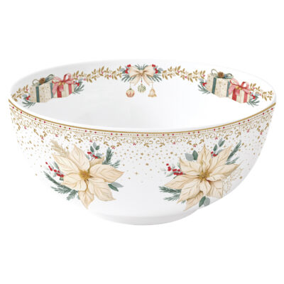 Karácsonyi porcelán tál 23cm White Elegance