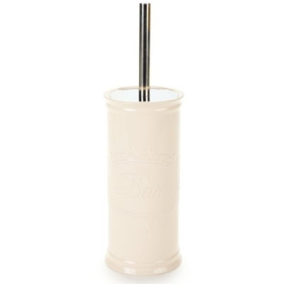 Kerámia WC-kefe tartó kefével fehér - Bath