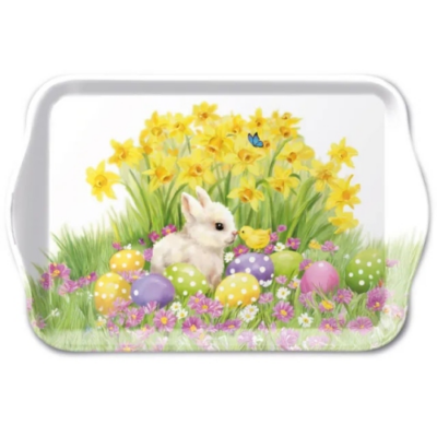 Húsvéti mintás tálca 13x21cm Easter friends 