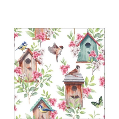 Wooden birdhouses papírszalvéta 25x25cm, 20db-os