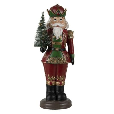 Karácsonyi diótörő figura fenyővel - 32cm