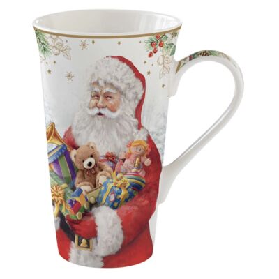Karácsonyi porcelán bögre - 600ml - Santa Is Coming