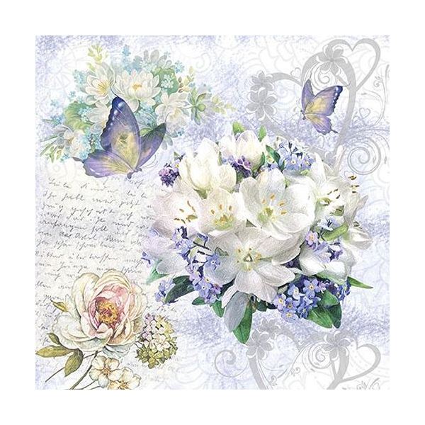 Flower Love papírszalvéta 33x33cm, 20db-os