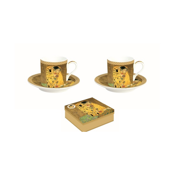 Porcelán eszpresszós csésze szett - 75 ml - Klimt: The Kiss