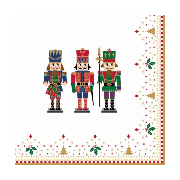 Karácsonyi Diótörő Papírszalvéta 33x33 Cm - Nutcrackers Decoration