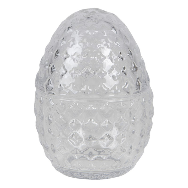 Tojás alakú üveg húsvéti bonbonier 9x12cm