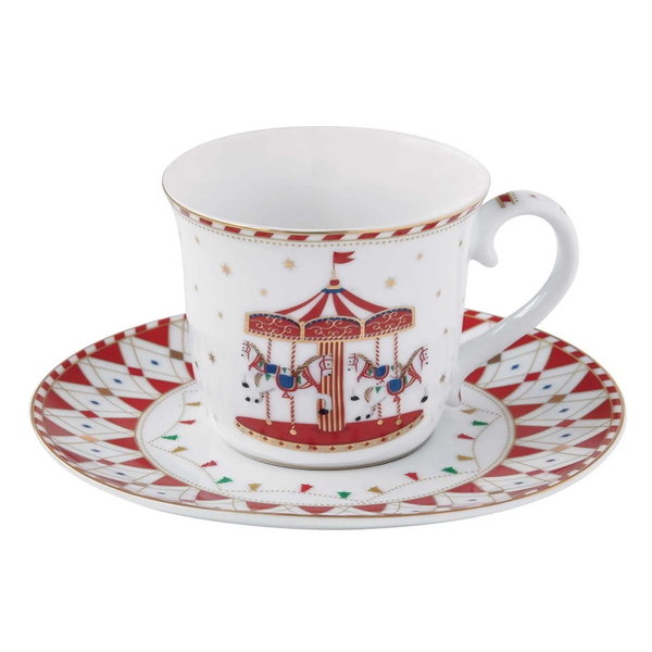 Karácsonyi mintás Porcelán teás csésze - Christmas Wonderland