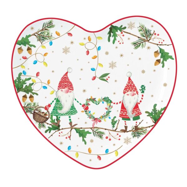 Porcelán szívtálca - 20x19cm - Ready for Christmas