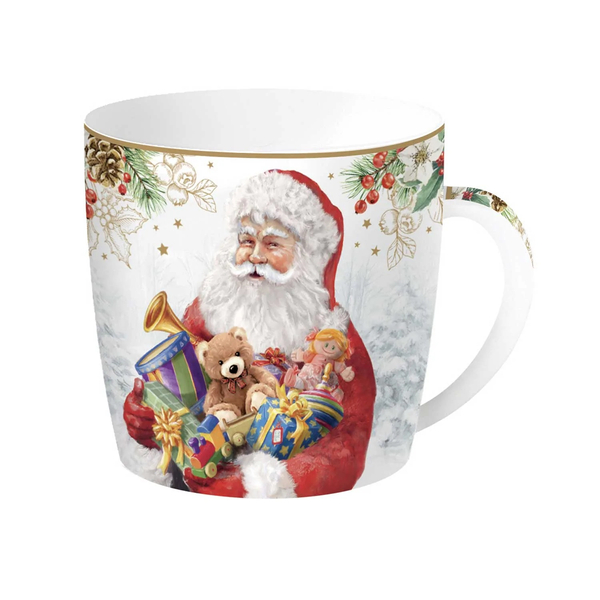Karácsonyi porcelán bögre - 350ml - Santa Is Coming