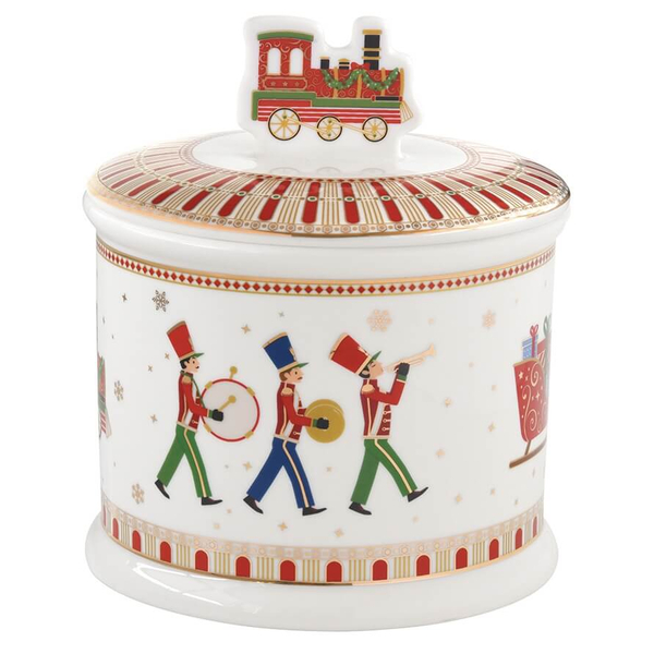 Karácsonyi porcelán keksztároló - 14x16,5cm - Polar Express