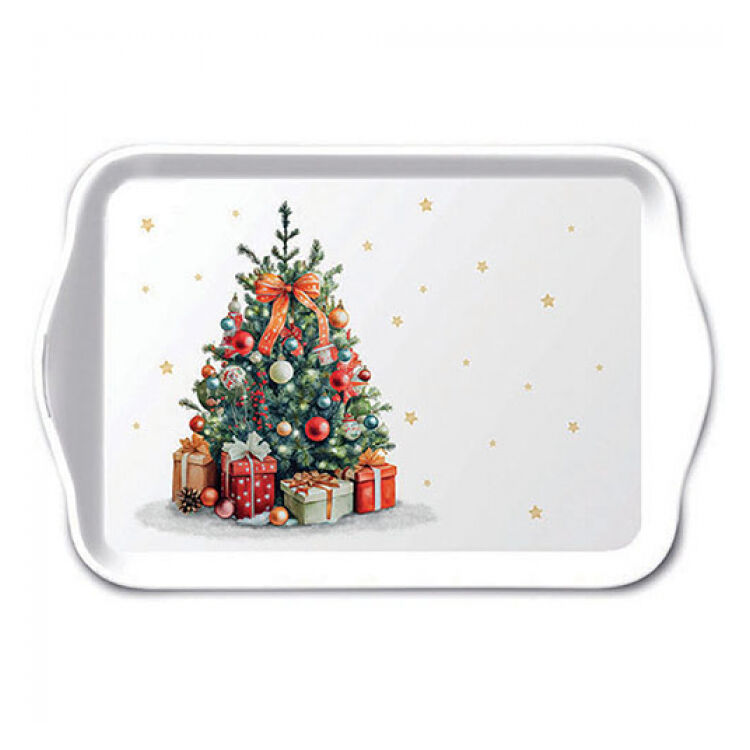 Decorated Christmas tree műanyag tálca 13x21cm