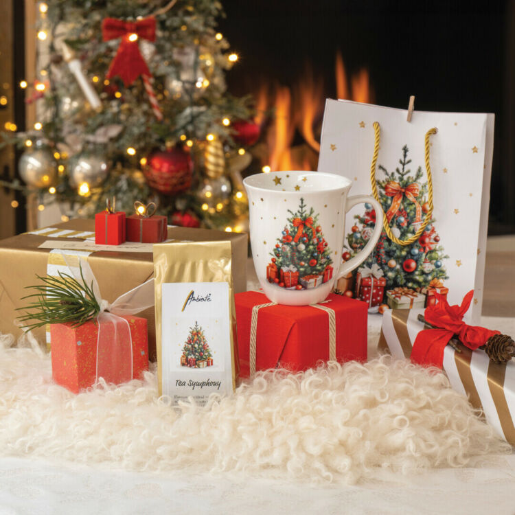 Karácsonyi porcelán bögre - 400ml - Decorated Christmas tree
