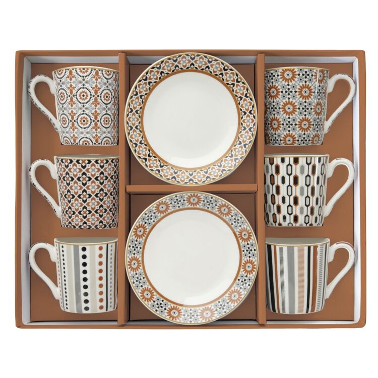 Porcelán kávéscsésze szett - 100ml - Coffee Mania, Geoethnic