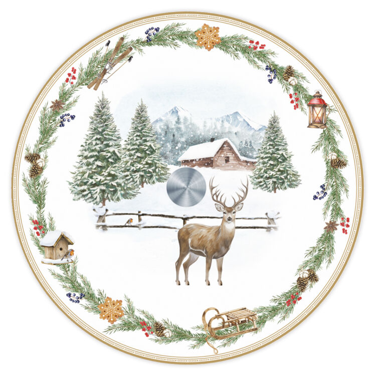 Karácsonyi forgó üvegtál White Forest