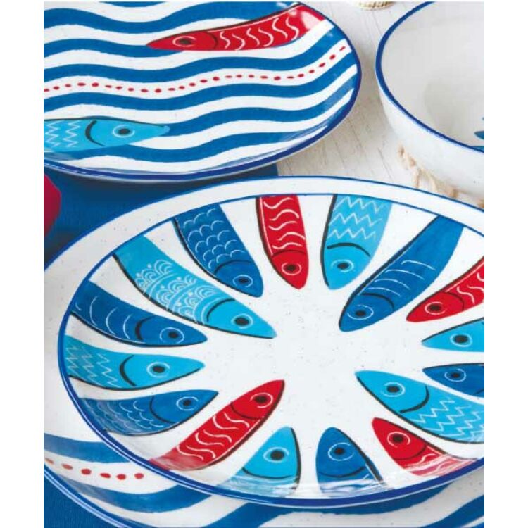 Porcelán tálca - 40x17 -  Sardine's Party
