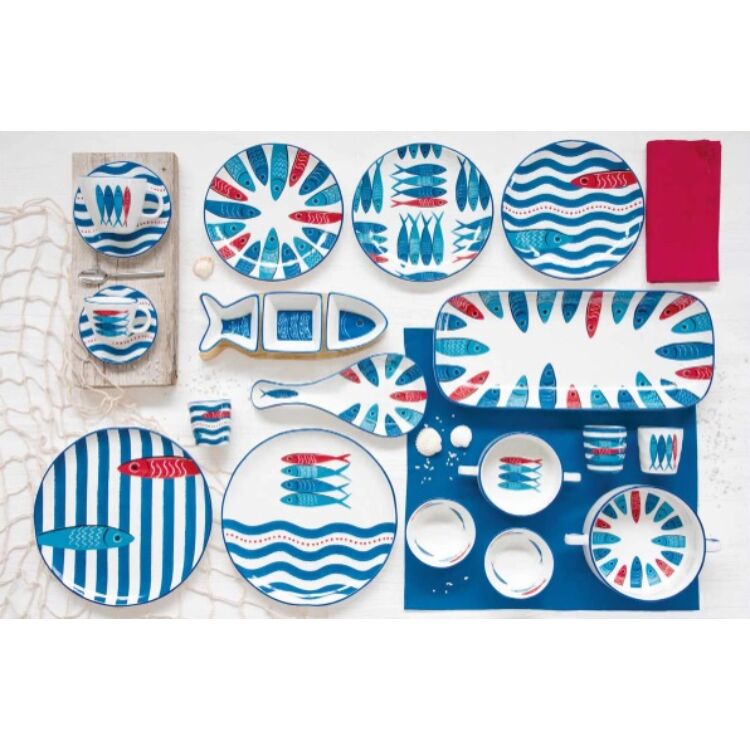 Porcelán tálca - 40x17 -  Sardine's Party