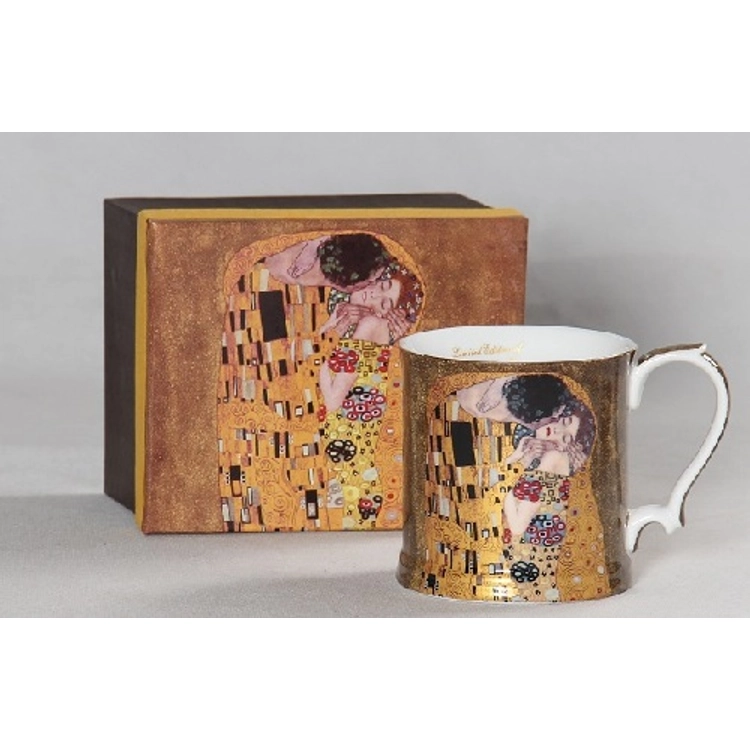 P.P.W6A61-11505 Porcelán bögre díszes füllel 450ml,Klimt:The Kiss