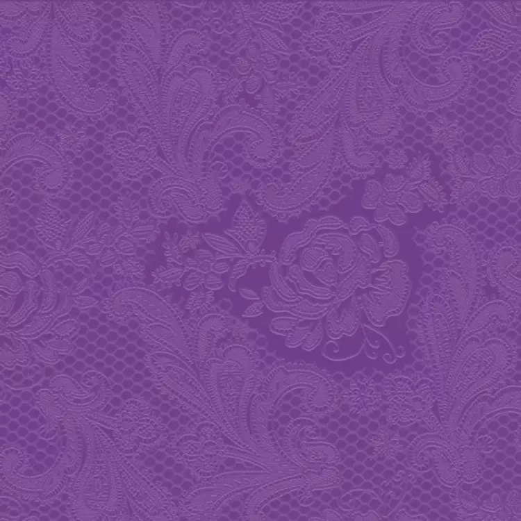 Lace Embossed purple papírszalvéta 33x33cm, 15db-os